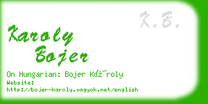 karoly bojer business card